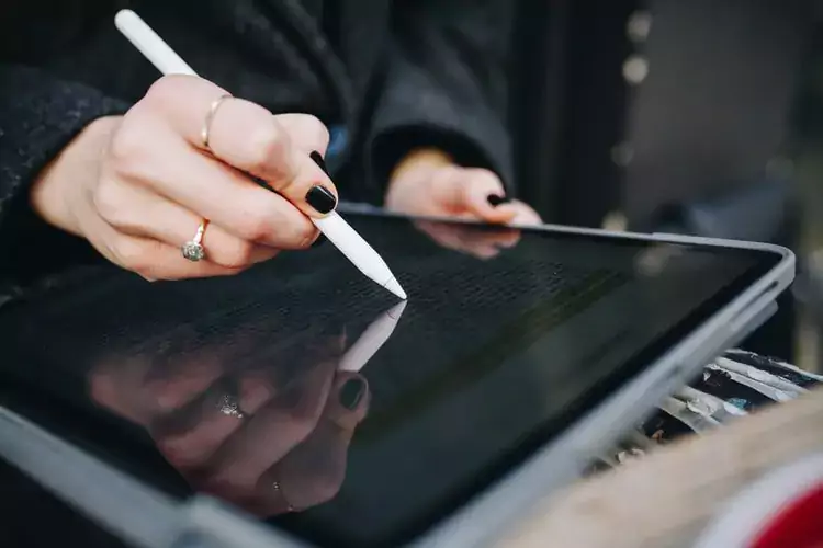 stylus on a tablet