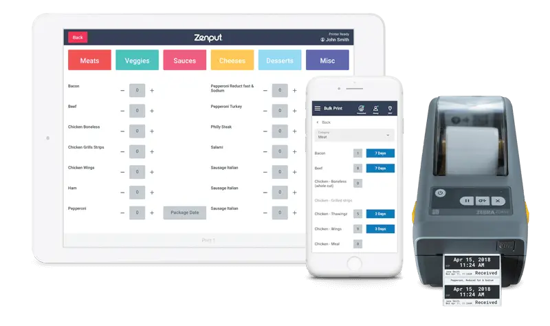 Zenput Labels tablet mobile