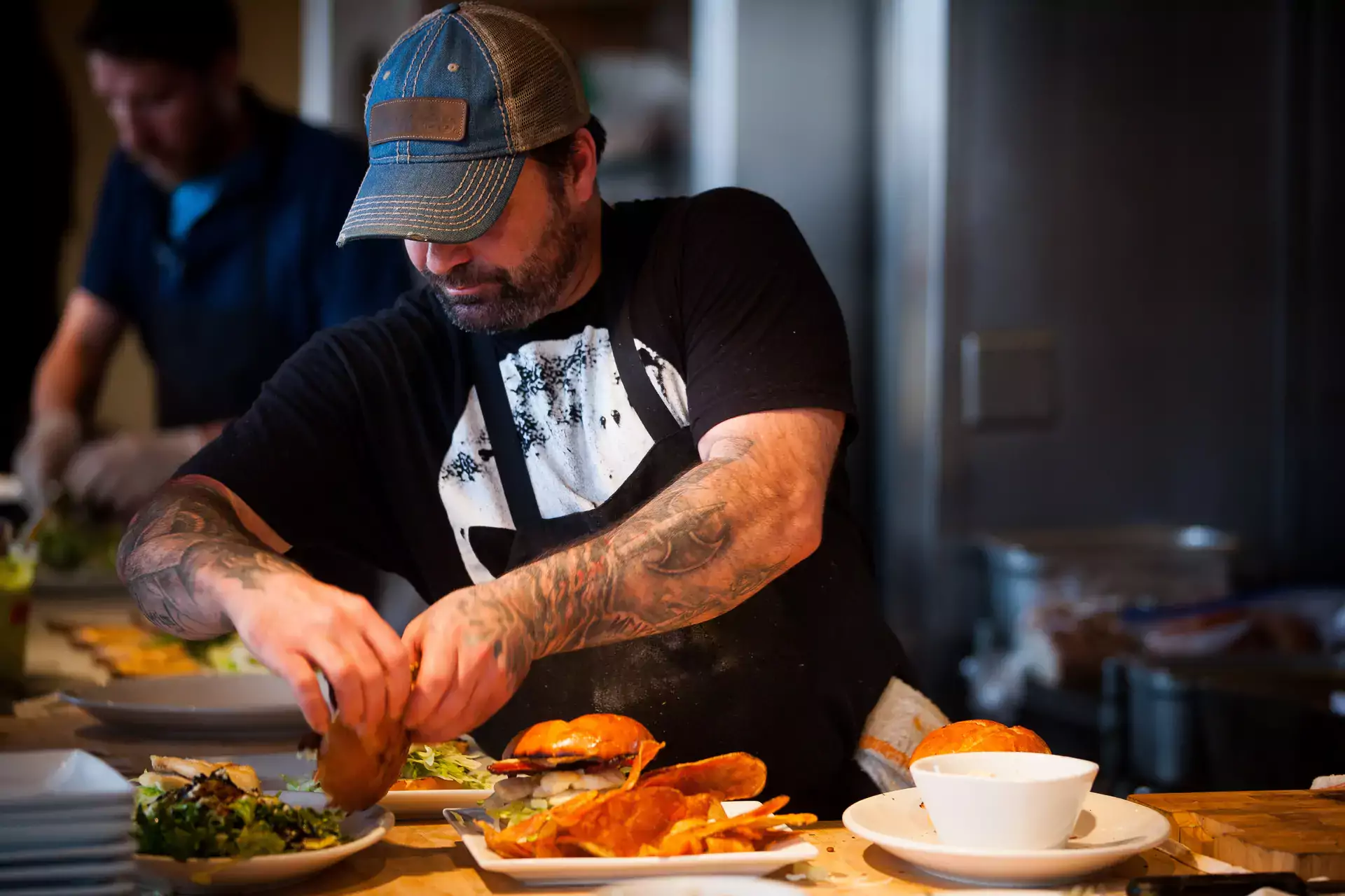 employee preparing food